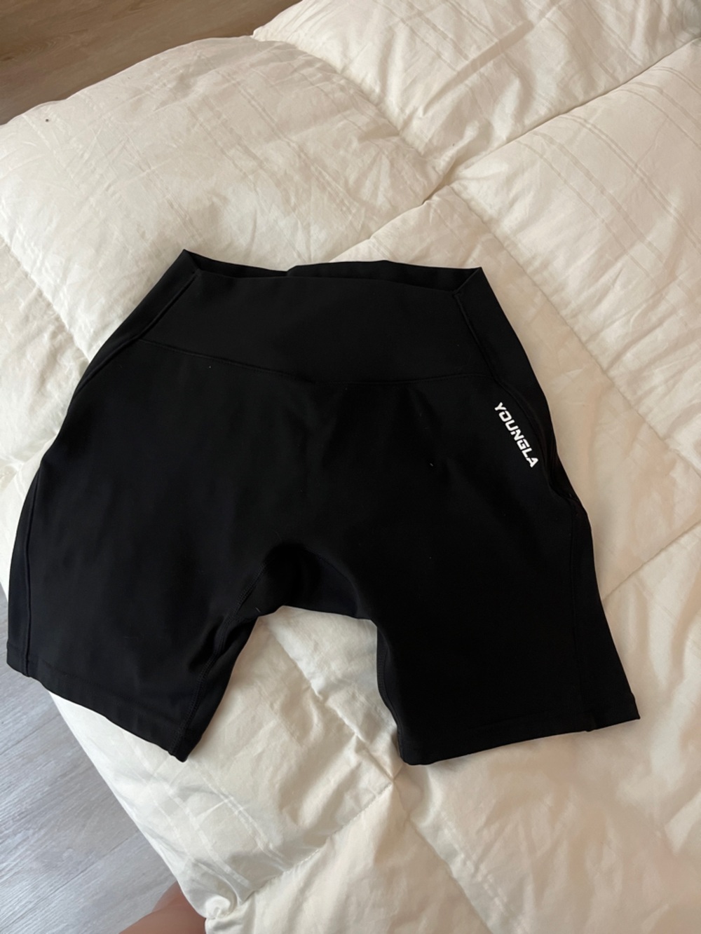 YOUNGLA Black gym shorts locked in shorts size small